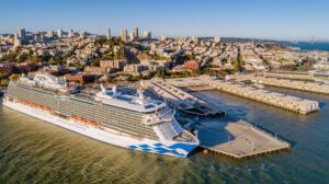 PRINCESS cruise ship SAN FRANCISCO PIER 27 - family about to embark on a cruise voyage